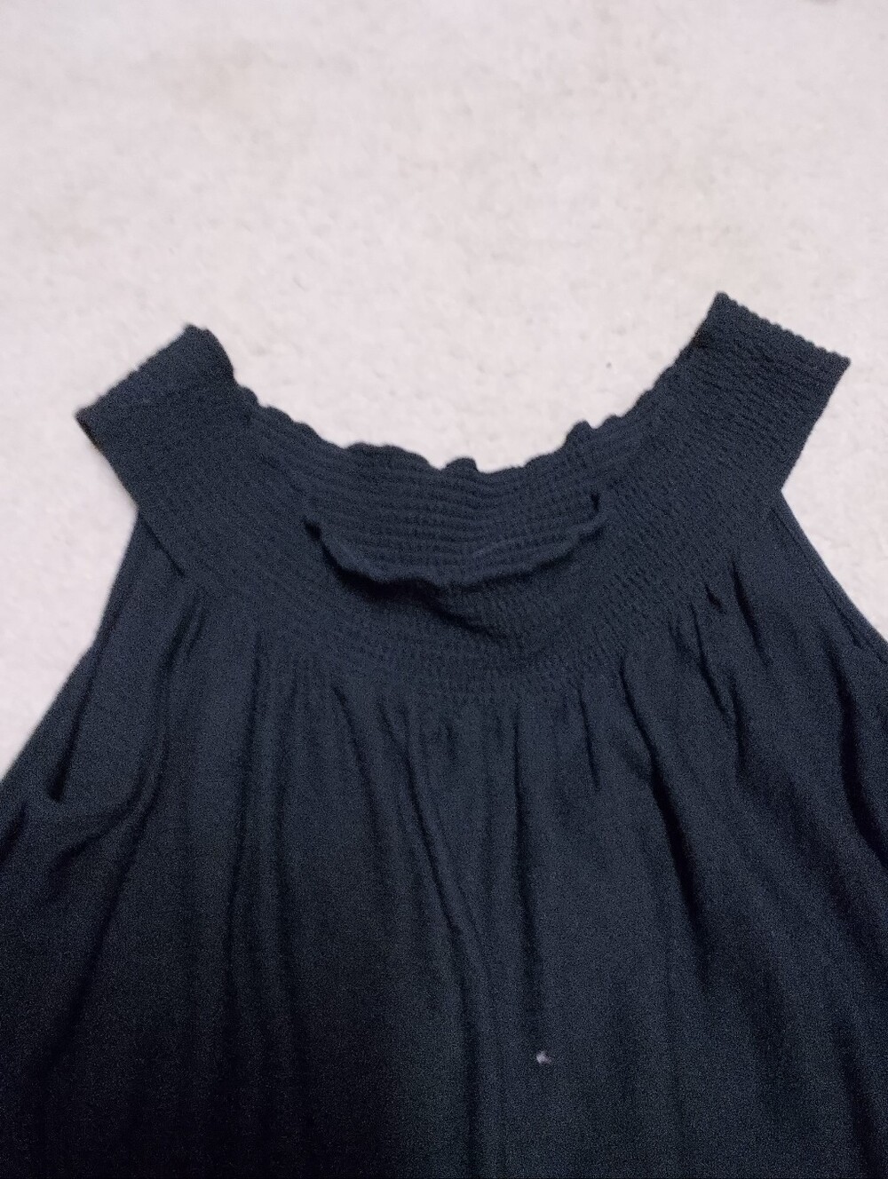 Off The Shoulder Crinkle Cotton Black Top Cato Size 3x
